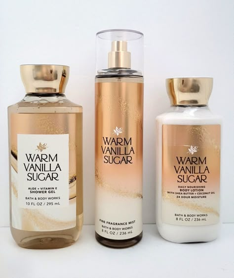 Perfume Aesthetic Bath And Body Works, Bath & Body, Warm Vanilla Sugar Bath And Body Works, Bath And Body Works Vanilla, Fragrance Vanilla, Bath And Body Works Set, Vanilla Scents, Warm Vanilla Sugar, Bath & Body Works