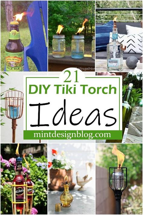 DIY Tiki Torch Ideas 1 Tiki Torch Ideas, Diy Citronella Torch, Diy Tiki Torch Stand, Bottle Tiki Torch Diy, Tiki Torch Stand, Wine Bottle Tiki Torch Diy, Diy Tiki Torch, Tiki Torches Diy, Torches Diy