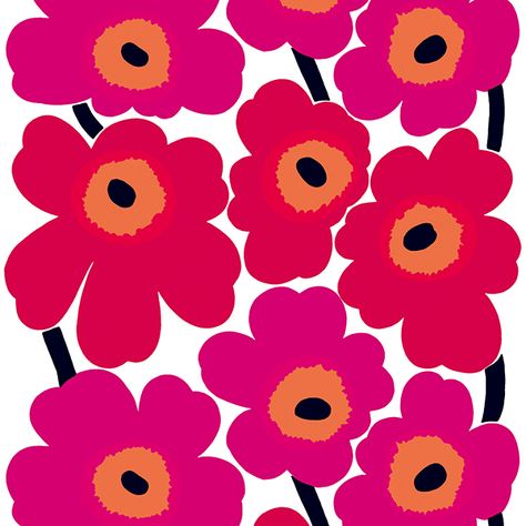 Marimekko’s Unikko fabric features the iconic floral pattern by Maija Isola in classic shades of red. The fabric is made of heavyweight cotton and printed in Finland. Marimekko Wallpaper, Marimekko Pattern, Scandinavian Fabric, Marimekko Fabric, Motifs Textiles, Poppy Pattern, Crochet Tapestry, Oil Cloth, Arte Floral