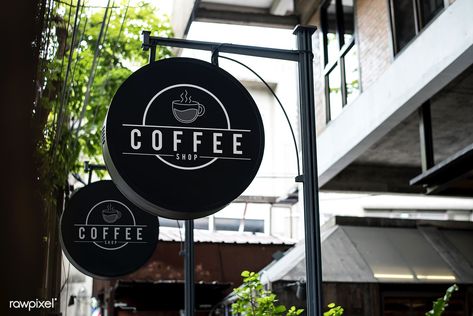 Download premium image of Black sign outside a restaurant mockup about store, mockup, ads, advertise and advertisement 418765 Coffee Shop Signage, Restaurant Mockup, Blade Signage, Rustic Signage, Mockup Ideas, Cafe Signage, Coffee Signage, Coffee Shop Signs, Molduras Vintage