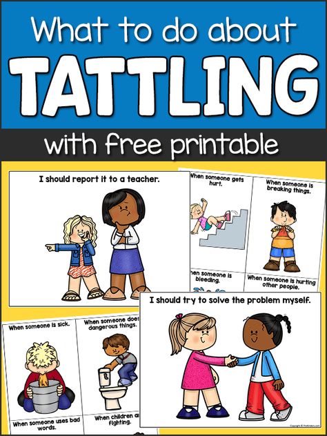 School Rules Activities Preschool, Preschool Class Rules Activities, Tattle Telling Preschool, Preschool Tattling Lesson, Preschool Flip Chart, Tattle Vs Telling, Tattling Vs Telling Kindergarten, How To Stop Tattling In The Classroom, Tattle Vs Telling Anchor Chart