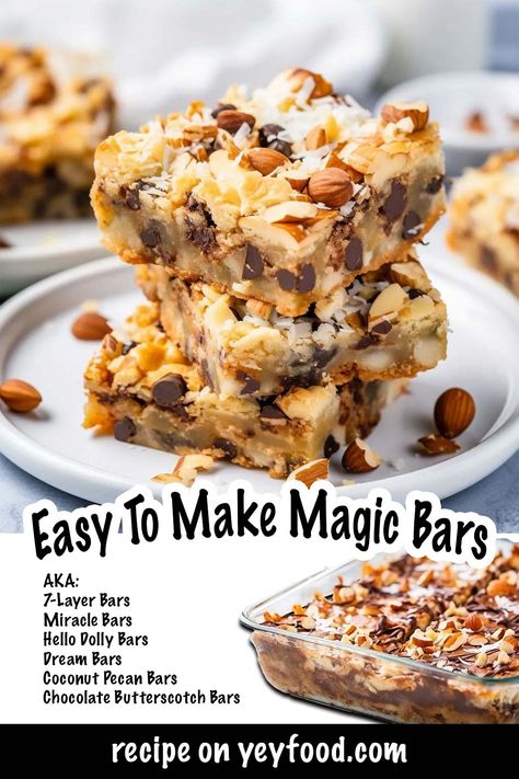 Yeyfood.com: Recipes, cooking tips, and kitchen hacks for home cooks of all levels 8x8 Bar Recipes, Magic Bar Cookies, Magic Cookie Bar, Dolly Bars, Hello Dolly Bars, Magic Bars Recipe, Butterscotch Bars, Hacks For Home, Cranberry Bars