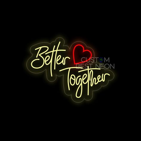 Better Together Neon Sign Led Light , Custom Neon Sign, Wedding Neon Sign, Hand Crafted Wall Hangings, Wedding Gift, Wedding Decorations by CustomBestDecor on Etsy Better Together Neon Sign, Led Wall Art, Beige Wedding, Neon Sign Bedroom, Wedding Neon Sign, Neon Wedding, Led Dimmer, Sign Wedding, Custom Neon