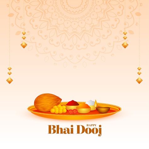 Free vector indian cultural bhai dooj oc... | Free Vector #Freepik #freevector #religious #background #family #cultural Bhai Dooj Background, Thali Design, Religious Background, Background Family, Tamil New Year, Diya Diwali, Puja Thali, Diwali Card, Plate Png