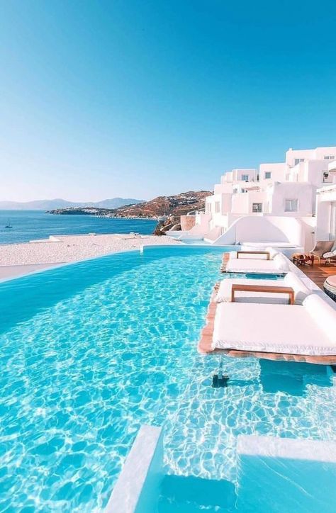 Aloita Resort, Cavo Tagoo, Cavo Tagoo Mykonos, Urban Decor, Dream Vacations Destinations, Dream Travel Destinations, Outdoor Swimming, Beautiful Hotels, Honeymoon Destinations