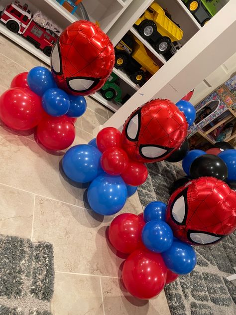 Spiderman Birthday Party Balloons, Spiderman Birthday Balloons, Spiderman Ballon Decoration, Spiderman Balloon Decor, Spiderman Theme Decoration, Spider Man Balloon Bouquet, Spidey Balloon Garland, Spiderman Birthday Theme Ideas, Spiderman Centerpiece Ideas Diy