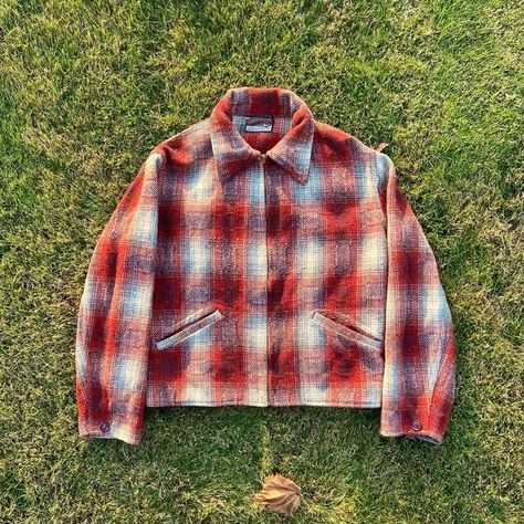 @deadfishvintage on Instagram: "50’s shadow plaid wool zip up Size: Medium . . . . . . . #champion #truevintage Vintage #gratefuldead #vintageforsale #foundongrailed #grailed #raptee #vintagesweatshirt #vintageblank #vintagedenim #Levis #bigE #vintagerussell #carhartt #vintagevarsityjacket #fashion #secondhand #curatedvintage #highsnobiety #seereverseforcare #jesus #smith&wesson #silvertab #hippie #filson #carhartt #reverseweave #sears" Vintage Filson, Vintage Varsity Jacket, Seventies Fashion, Street Style Outfits Men, Mens Outfit Inspiration, Work Jacket, Clothing Mockup, Dope Fashion, Cute Jackets