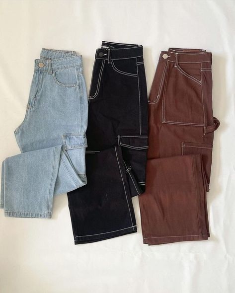 Jeans Outfit Women, Cute Dress Outfits, Casual Preppy Outfits, Everyday Fashion Outfits, Easy Trendy Outfits, Baggy Pants, Really Cute Outfits, Girls Fashion Clothes, Cargo Jeans