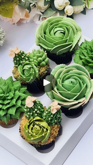 24K views · 1.5K reactions | Link in bio to see a compilation of 4 super easy and super cute succulents �🌵 

#flowers#bloggers#tutorial#succulents#buttercream | Piya | Cassette · My Way Easy Cupcakes Decoration, Succulent Cupcakes, Cupcake Tutorial, Easy Cupcakes, Cake Frosting, No Bake Treats, Super Easy, Cupcakes Decoration, Cupcake Recipes