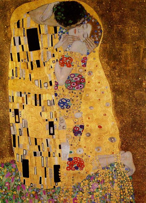 Art Klimt, Famous Art Paintings, Kiss Painting, Gustav Klimt Art, The Kiss (klimt), Klimt Art, The Kiss, Historical Art, Famous Art