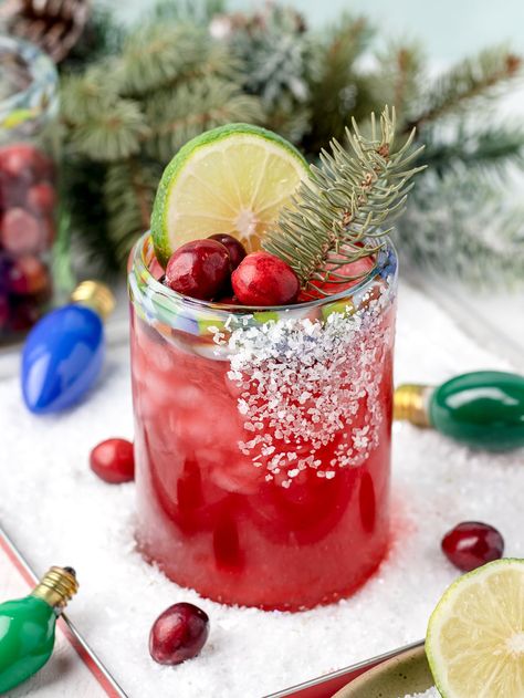 Mocktail Margaritas, Winter Margarita, Non Alcoholic Mulled Wine, Entirely Elizabeth, Margarita Mocktail Recipe, Cranberry Uses, Margarita Mocktail, Cinnamon Simple Syrup, Cranberry Margarita