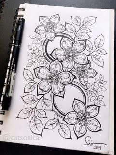 Coloring Lineart, Henna Designs Drawing, Floral Design Drawing, Easter Drawings, Batik Modern, Zen Doodle Art, Beginner Art, Motif Batik, Zentangle Drawings