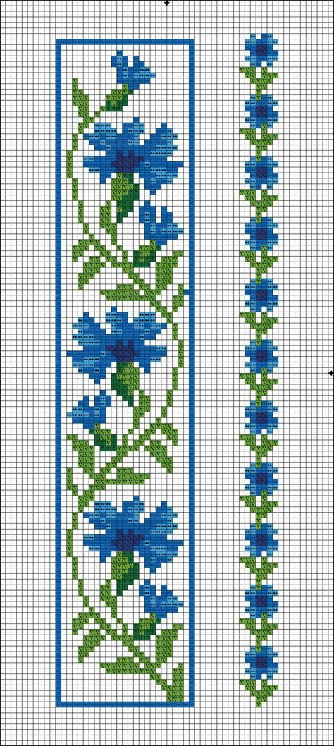 Azul Corak Sulaman, Háčkované Lemy, Pixel Crochet, Tapestry Crochet Patterns, Pola Gelang, Pola Kristik, Cross Stitch Patterns Flowers, Pola Sulam, Cross Stitch Bookmarks