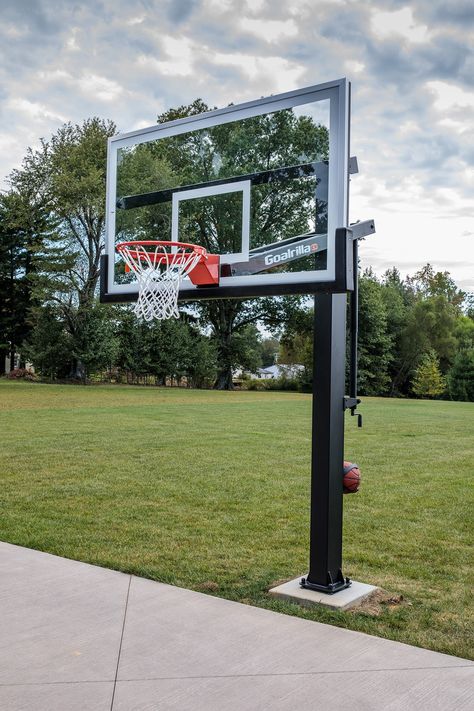 Basketball Driveway, Basketball Goal, Basketball Hoop In Backyard, Basketball Goal Backyard, Basketball Goal Driveway, Patio With Basketball Hoop, Basketball Hoop In Garage, Basketball Holder, Kids Play Yard