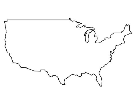 Usa Outline Map, Usa Map Outline, Usa Drawing, Map Outline, Silhouette Diy, Outline Designs, United States Map, Affinity Designer, Usa Map