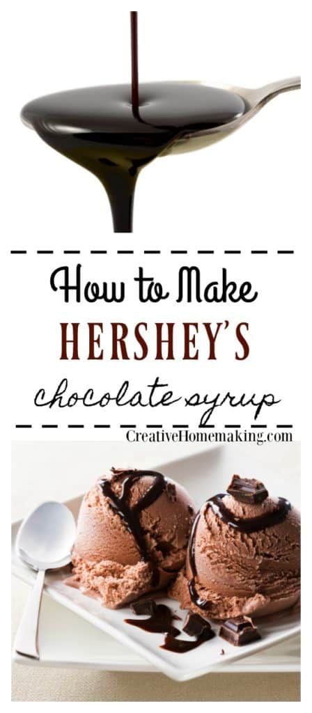 Hershey's Syrup Copycat Recipe - Creative Homemaking Diy Hershey Syrup, Hershey Chocolate Syrup Recipes, Hersheys Chocolate Syrup Recipes, Homemade Hershey Syrup, Hersheys Syrup Recipe, Hershey Syrup Recipes, Homemade Hersheys Chocolate Syrup, Hersheys Cocoa Recipes, Hershey Chocolate Syrup