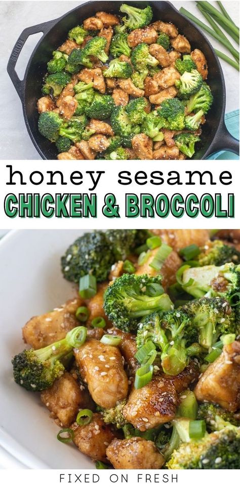 Chicken Sesame, Broccoli Healthy, Protein Diet Plan, Honey Sesame Chicken, Broccoli Chicken, Honey Sesame, Sesame Sauce, Chicken And Broccoli, Low Sugar Recipes