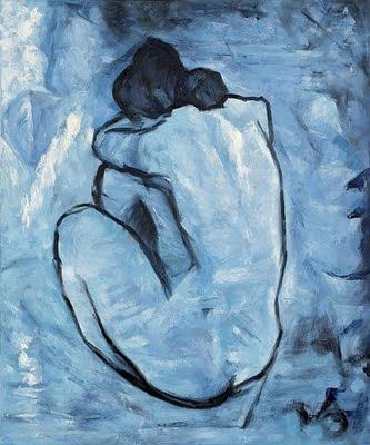 Picasso's Nude (I have a fantastic print of this in my boudoir <3) Picasso Blue Period, Picasso Blue, Pablo Picasso Art, Art Picasso, Pablo Picasso Paintings, Picasso Paintings, Arte Van Gogh, Picasso Art, Modern Oil Painting