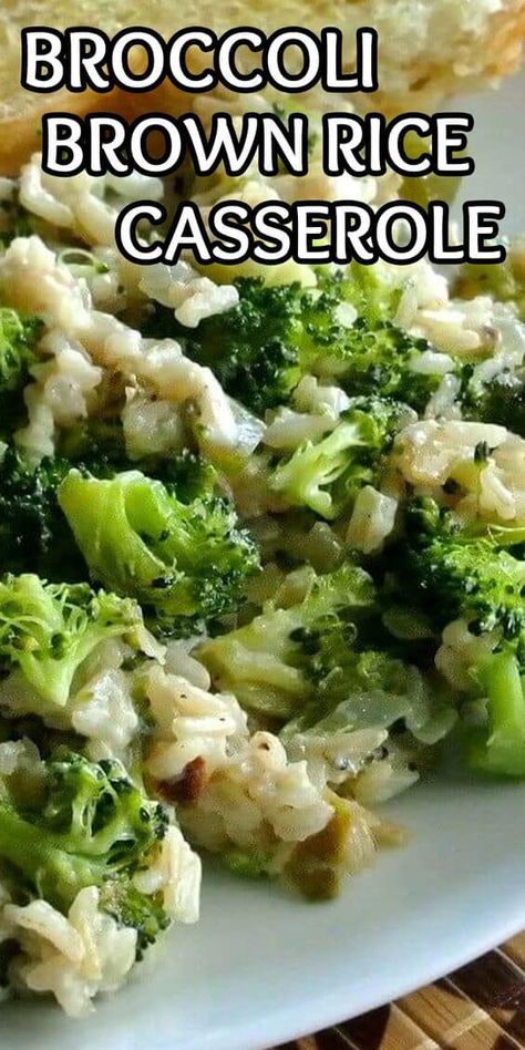 Broccoli Brown Rice Casserole, Brown Rice Side Dish Recipes, Brown Rice Casserole Recipes, Brown Rice Dinner, Broccoli Brown Rice, Brown Rice Side Dish, Brown Rice Recipes Healthy, Healthy Brown Rice, Healthy Rice Recipes