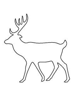 Deer pattern. Use the printable outline for crafts, creating stencils, scrapbooking, and more. Free PDF template to download and print at http://patternuniverse.com/download/deer-pattern/ Deer Template, Deer Outline, Deer Printable, Hirsch Silhouette, Animal Outline, Drawing Patterns, Free Drawing, Animal Templates, Animal Stencil