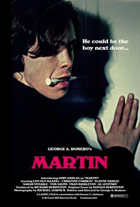 Martin (1976) Martin 1977, Martin Movie, Tom Savini, George Romero, Vampire Film, I Love Cinema, Horror Posters, Horror Movie Posters, Movies And Series