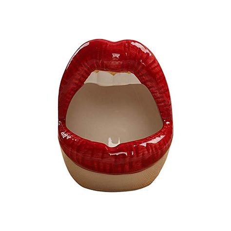 Amazon.com: LLQUS Creative Ceramic Ashtray Cigar Ash Holder Big Lips Shape Decoration for Home Office Tabletop Bar (A): Gateway Ceramics Ashtray, Ceramic Ashtray, Fantasy Gifts, Kitchen Cleaner, Mini Gift, Lip Shapes, Big Mouth, Ashtrays, Creative Gifts