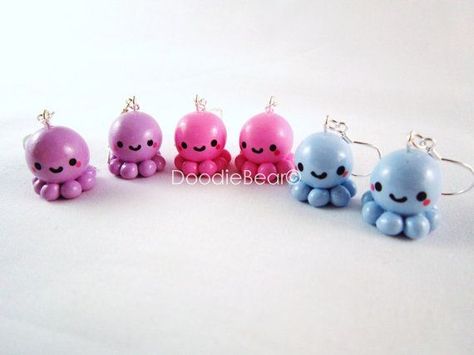 Kawaii Clay Charms | Cute Octopus Kawaii Polymer Clay Charm ... | polymer pendants, charms ... Clay Charm Earrings, Cercei Din Lut Polimeric, Kawaii Polymer Clay, Fimo Kawaii, Polymer Clay Kawaii, Cute Octopus, Polymer Clay Jewelry Diy, Cute Polymer Clay, Polymer Clay Miniatures