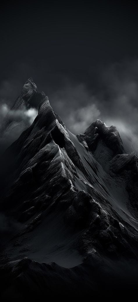 Dark Mountains Wallpaper, Dark Mountain Wallpaper Iphone, Black Depth Effect Wallpaper, In Depth Wallpaper, Phone Backgrounds Dark Black Iphone Wallpapers, Black Vision Wallpaper, Dark Metal Aesthetic, Dark Mountain Aesthetic, Dark Mountain Wallpaper