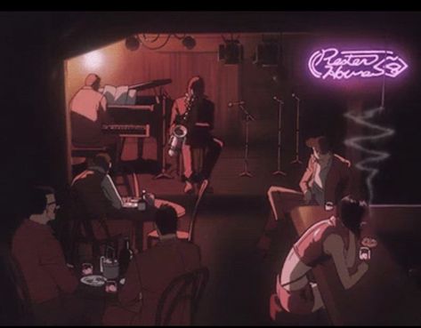 Vintage noir jazz Cowboy Bebop Anime, Jazz Lounge, See You Space Cowboy, Acid Jazz, Jazz Bar, Clubbing Aesthetic, Dark City, Bd Comics, Dive Bar