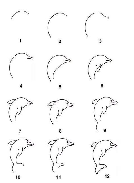 Easy how to draw a dolphin! Best Chalk Markers set http://www.amazon.com/dp/B0187DKT6Q Chalk Art Sea Animals, Draw Dolphin Easy, Painting A Dolphin, Dolphin Sketch Easy, Dolphin Paintings Easy, Chalk Animals Easy, Easy Ocean Animal Drawings, Easy Dolphin Painting, How To Paint A Dolphin