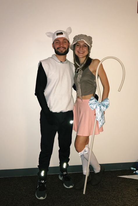 Little Bo Peep and Sheep Sheep Costumes, Bo Peep, Little Bo Peep, Group Costumes, Couples Costumes, Sheep, Halloween Costumes, Halloween