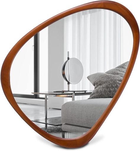 Amazon.com: Irregular Mirror,Asymmetrical Wood Wall Frame Mirror,Abstract Assymetrical Decorative Mirror ,Odd Shaped Mirror for Living Room Bedroom Entryway Bathroom Home Decor(18"x 22") : Home & Kitchen Mirror Abstract, Bedroom Layout Design, Mirror For Living Room, Irregular Mirror, Mirror Wall Living Room, Shaped Mirror, Entryway Bathroom, Rustic Wood Walls, Wood Framed Mirror