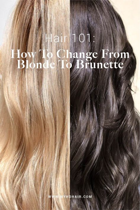 Hair 101: How To Change From Blonde To Brunette Whether you're ready to embrace a big Colour change or transitioning to a more Natural, low-maintenance Colour, you'll find everything you need in this Hair 101: How To Change From Blonde To Brunette guide. Blonde To Brunette Toner, Going Back To Dark Hair From Blonde, Transition From Blonde Back To Brunette, Blonde To Brown Formula, Going Brown From Blonde, How To Go From Brunette To Blonde, Blond To Brunette Before And After, Going From Blonde To Brunette Before And After, From Blonde To Brunette Before And After