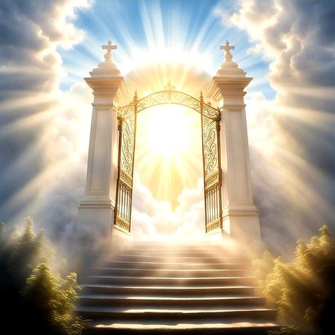 Pictures Of Heaven Paradise, Open Heaven Background, Heaven Pictures Backgrounds, Sunday Worship Background, Heaven Castle, Heaven Core, Gates To Heaven, Heaven Gates, Heaven Image