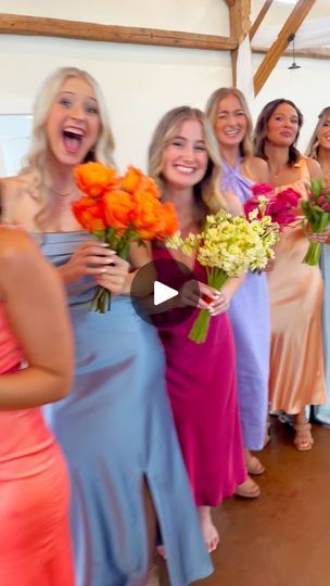 137K views · 375 reactions | It’s not what you think 🙅🏼‍♀️⤵️I am seeing more and more brides allowing their bridesmaids to choose their dresses: 👗Sometimes they’re within a certain color scheme 🍑🌸🐥And sometimes they’re all different shades of one specific color (I.e purple becomes plum, lavender, etc.)💜🍆🦄. There are a couple reasons to do this: -Allows bridesmaids to have more options to purchase a dress that they’re more likely to wear again in the future-Potentially adds a lot more color to the event compared to one solid dress -Allows bridesmaids to be a bit more individual and comfortable in their styling So TELL ME would you want your bridesmaids in all the same dress or would you play with colors?!? 🌈 | B. Blumen Flower Farm | marcscibilia · MARC SCIBILIA - CLOCKS More And More, Flower Farm, Solid Dress, A Dress, What You Think, Color Scheme, Wedding Inspo, Got Married, Tell Me