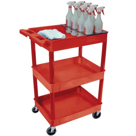 Luxor RDSTC111H-RD Red 3 Tub Shelf Utility Cart Tub Shelf, Utility Cart, Red Barn, Kitchen Cart, Luxor, Bottle Holders, Shelves, Restaurant, Red