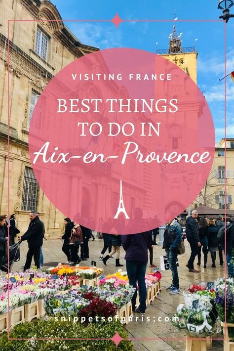 With plenty of things to do in Aix-en-Provence, art and history, the fortified town in the heart of Provence embodies the South of France. Itinerary in Aix en Provence. Where to stay in Aix En provence.  Art and Cezanne in Provence.  Things to do in the South of France.  Places to visit in Provence.    #visitfrance #southoffrance #provence Provence France Travel, Aix En Provence France, France Itinerary, Things To Do In Paris, France Travel Guide, Mediterranean Cruise, Southern France, Visit France, Visit Europe