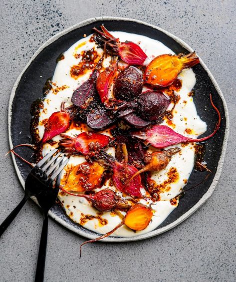 Roasted Beetroot with Whipped Feta Roasted Beets And Feta, Whipped Feta Beet Salad, Roast Beetroot Recipe, Beetroot Side Dish, Roasted Beets With Whipped Feta, Feta And Beet Salad, Fresh Beetroot Recipes, Roast Beetroot Salad, Roasted Beetroot Salad