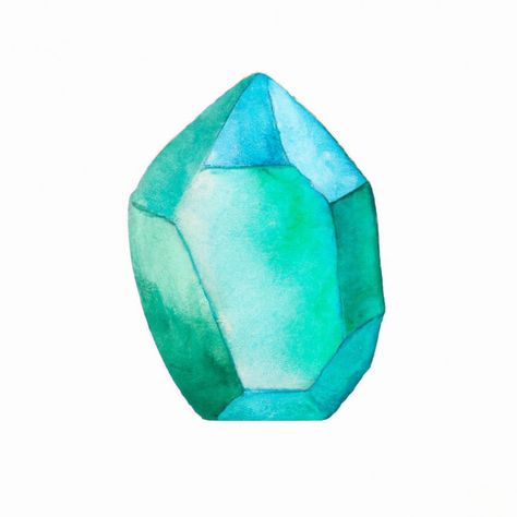 Aquamarine Drawing, Realistic Gemstone Drawing, Watercolor Gemstones Tutorial, Watercolor Gemstones, Faceted Gemstones Drawing, Watercolor Crystal, Watercolour Gemstones, Watercolor Gem, Crystal Photography