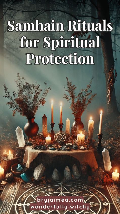 As the veil thins at Samhain, spiritual protection becomes essential. This article shares Samhain rituals for cleansing, grounding, and creating protective wards. Learn how to use candles, crystals, and symbols to safeguard your energy during this sacred time, ensuring you're spiritually safe while connecting with the season’s powerful energy. Protection Ritual Witchcraft, Samhain Ceremony, Samhain Ritual Witchcraft, Samhain Protection, Samhain Magick, Samhain Spells, Hygge Witch, Samhain Ideas, Planetary Magick