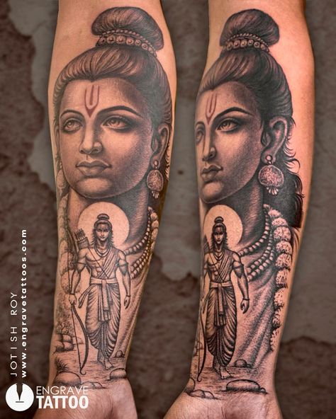 Lord Rama & Lakshmana Tattoo. . Dm us to book your appointment with our Senior Artist @jotishroy_tattoo . #tattoo #ram #lakshman #ramnavami2024 #custom #artistfoinstagram #besttattoos #besttattoostudio #besttattooartist #getengraved #siliguri Tattoo Ram, Rama Lakshmana, Ram Lakshman, Month Of April, Lord Rama, Best Tattoos, Book Your Appointment, Tattoo Tattoo, May 5