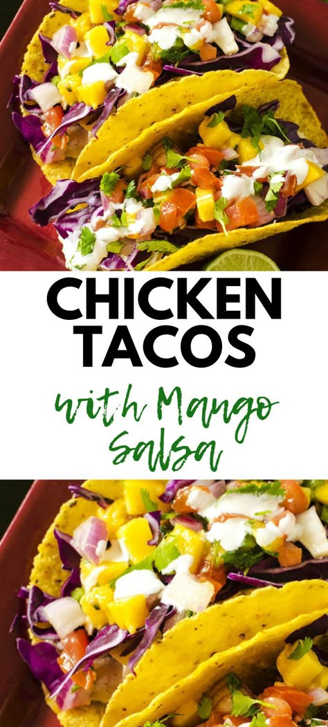 If you are looking for dinner bliss, you are going to love these Slow Cooker Chicken Tacos with Mango Salsa! Perfectly seasoned chicken breast pairs perfectly with a fruity mango salsa. #wendypolisi #slowcookerrecipes #mangosalsa #chickentacos #glutenfree Chicken Tacos Shredded, Tacos Shredded Chicken, Chicken Tacos With Mango Salsa, The Best Crockpot Chicken, Mango Tacos, Crockpot Chicken Tacos, Seasoned Chicken Breast, Best Crockpot Chicken, Tacos With Mango Salsa