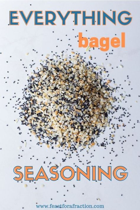 Now you can have the flavor of an "Everything" bagel on whatever you want.  Mix up a batch of this seasoning and put it on your eggs, popcorn, avocado toast, hummus.  The possibilities are endless. #diyspices #homemade #everythingseasoning www.feastforafraction.com Homemade Playdoh Recipe, Keto Salad Dressing, Homemade Everything, Cooking With Herbs, Homemade Doughnuts, Everything Bagel Seasoning, Homemade Pantry, Keto Salad, Diy Spices