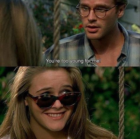 alicia silverstone & cary elwes The Crush 1993, Thinking Meme, Clueless Quotes, Crush Movie, Crush Posts, Relatable Crush, Crush Crush, Cary Elwes, Quotes Movie