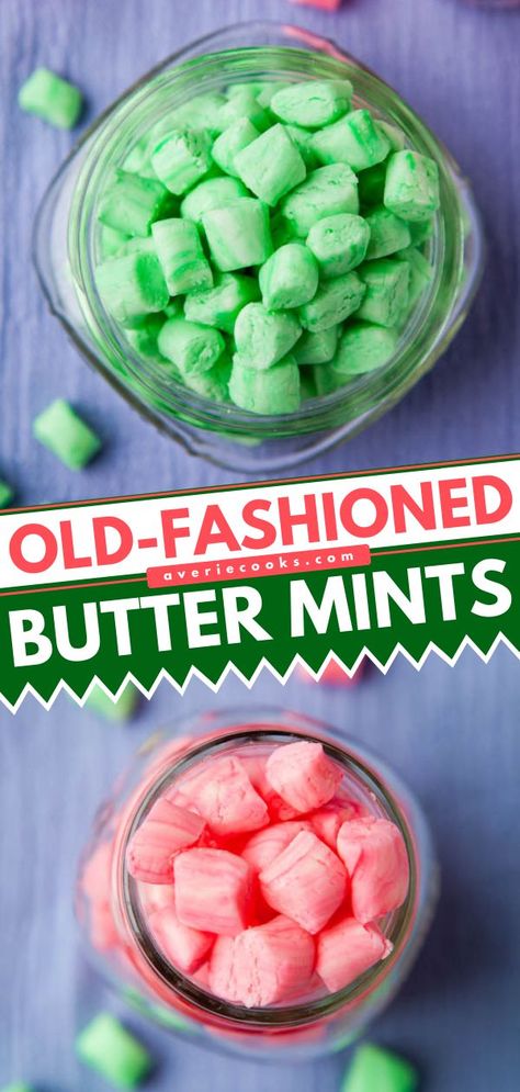 Old-Fashioned Butter Mints, christmas, homemade, candy for gifting, holidays Butter Mints, Averie Cooks, Mint Recipes, Think Food, Homemade Candies, Candy Desserts, Snacks Für Party, Candy Jar, Yummy Sweets