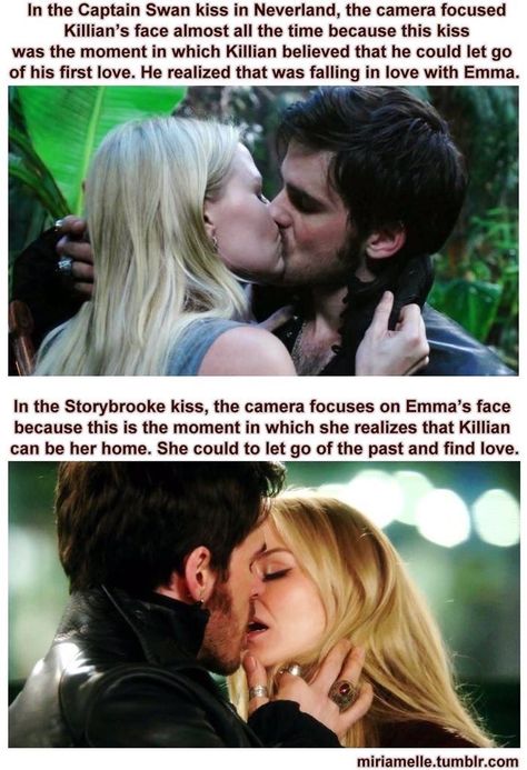 Captain Swan Kiss, Doodles Illustration, Plants Watercolor, Ouat Funny, Once Upon A Time Funny, Once Up A Time, Hook And Emma, Outlaw Queen, Killian Jones