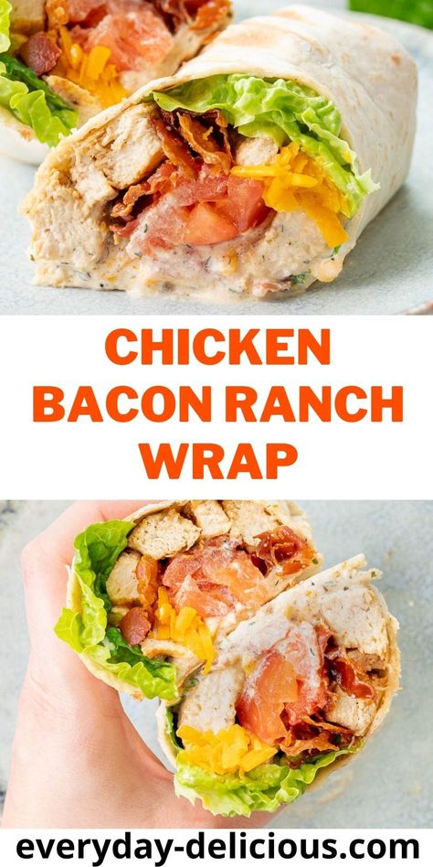 Bacon Ranch Wraps, Ranch Wraps, Chicken Bacon Ranch Wrap, Chicken Crispy, Chicken Wrap Recipes, Seasoned Chicken, Bacon Wrapped Chicken, Healthy Food Facts, Chicken Bacon Ranch