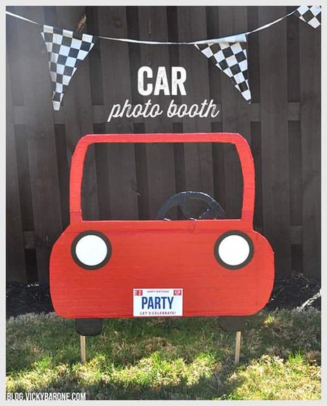 Car Photo Booth, Compleanno A Tema Hot Wheels, Auto Party, Festa Hot Wheels, Kids Races, Hot Wheels Birthday, Car Themed Parties, Car Birthday Theme, Monster Truck Party