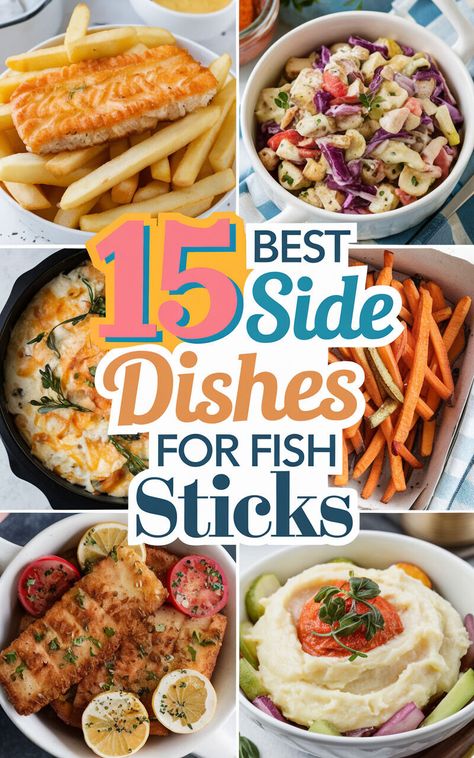 Elevate your fish stick game with these delicious side dish ideas! 🐟🍟 #fishsticks #sidedishes #yum Side For Fish Fry, Fish Dinner Side Dishes, Recipes Using Fish Sticks, Sides With Fish, Fish Side Dishes, What To Serve With Fish, Almond Crusted Fish, Fish Sides, Side Dishes For Fish