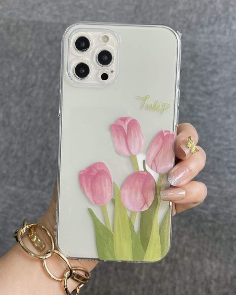 Back Covers For Phone, Cute Aesthetic Phone Cases, Phone Painting, Tulip Phone Case, Diy Resin Phone Case, Clear Phone Case Design, Artsy Phone Cases, Phone Case Art, Phone Case Diy Paint